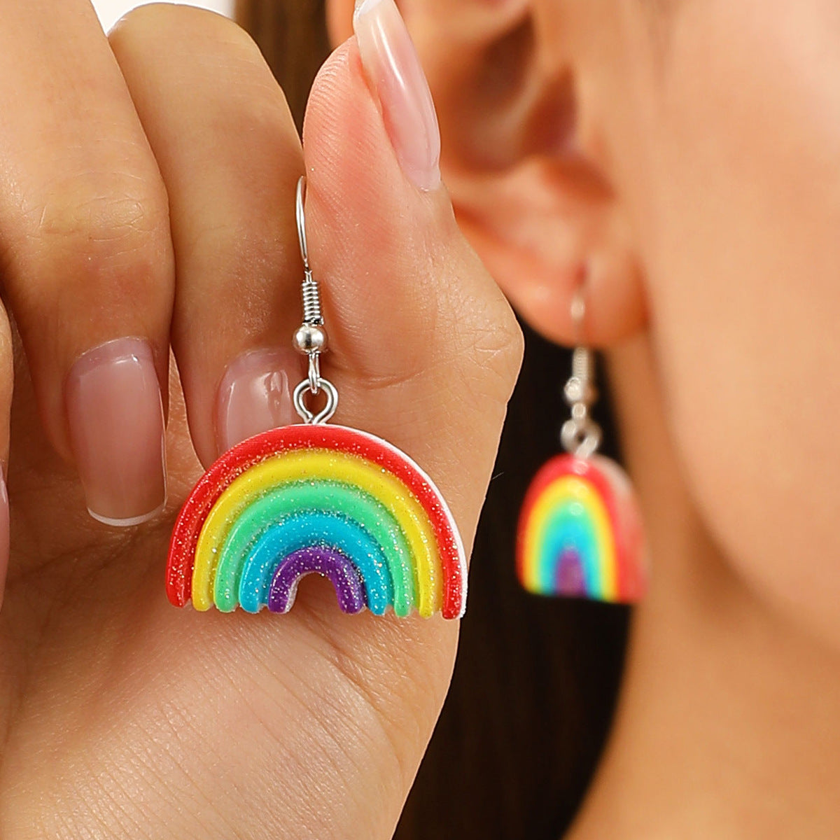 Simple Temperament Cute Cloud Raindrop Female Personality Color Rings