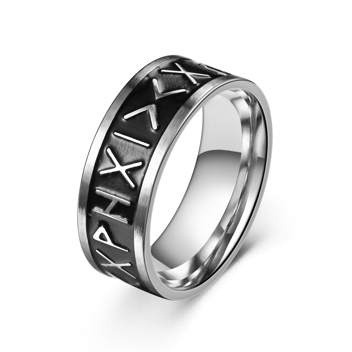 Men's Vintage Baked Fog Wen Titanium Steel Rings