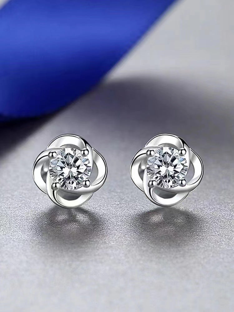 Leaf Clover Ear Female Graceful Personality Simple Stud Earrings
