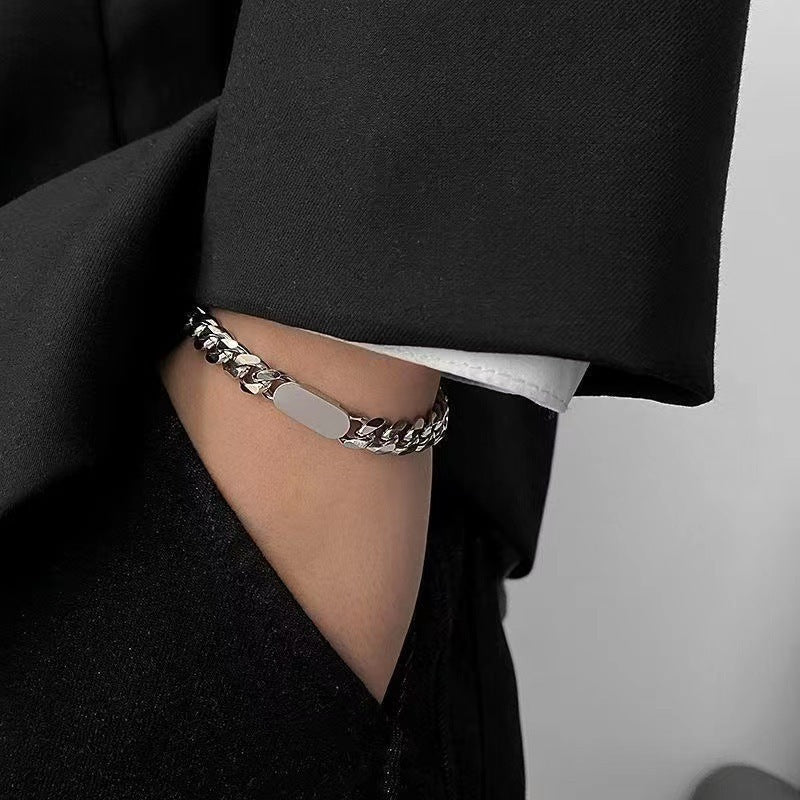Women's & Men's Simple Personality Cuban Fashionable Design Clavicle Chain Necklace