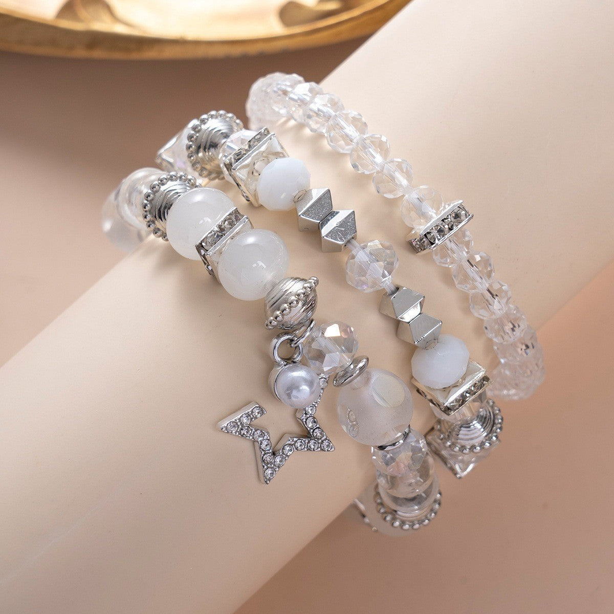Elastic Beaded Small Fresh Color Crystal Bracelet