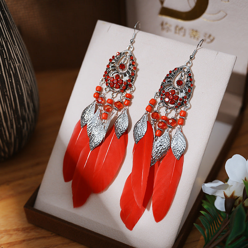 Feather Leaves Spot Drill Alloy Your Earrings