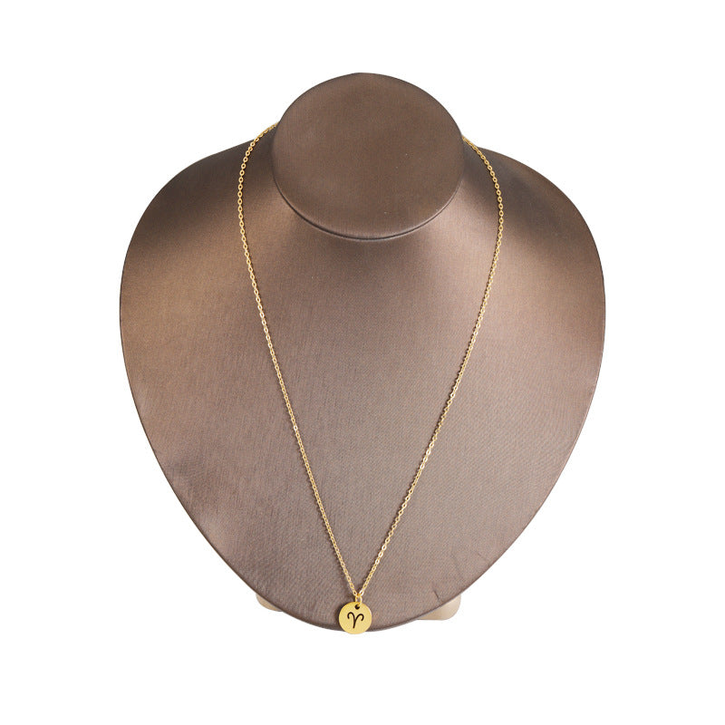 Girlfriends Personality Fashion Constellation Mirror Stainless Necklaces