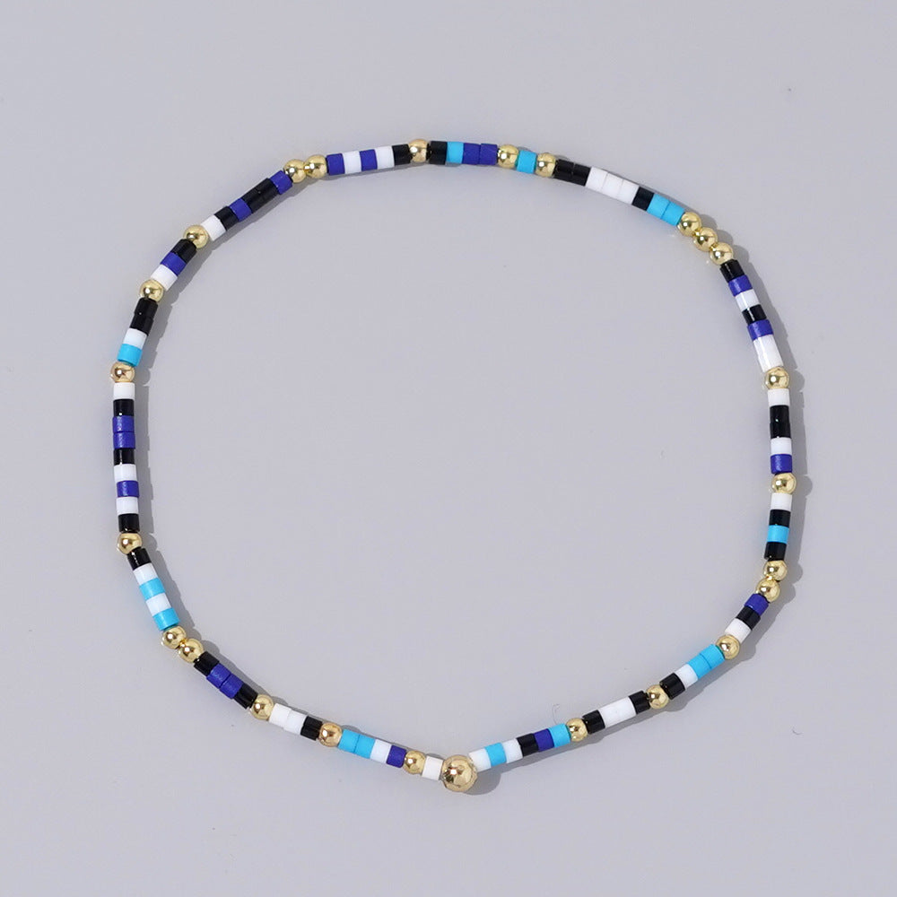 Women's Bohemian Style Copper Bead Colorful Handmade Bracelets