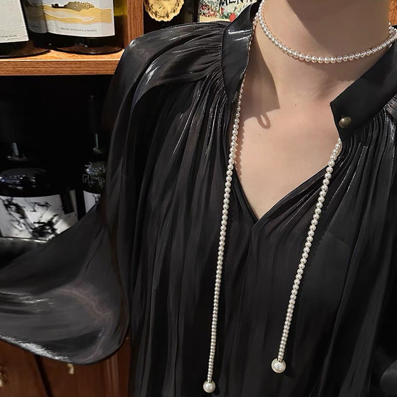 Women's Method Pearl Long Wild Sweater Chain High-grade Light Luxury Necklaces