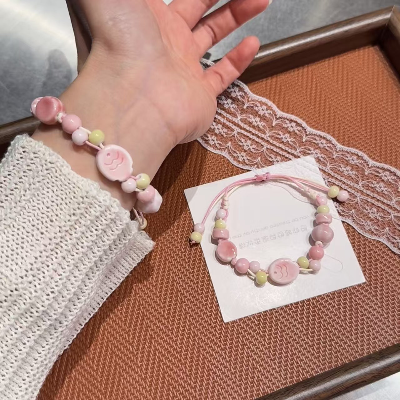 Fresh Simple Good-looking Sweet Ceramic Niche High Bracelet