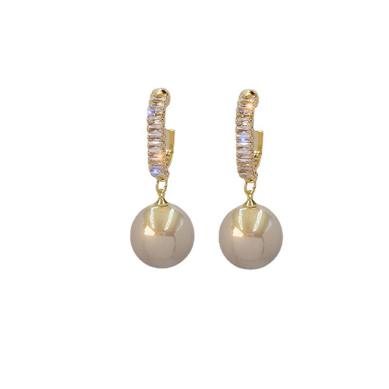 Zircon Pearl Simplicity Simple Retro Fashion Earrings