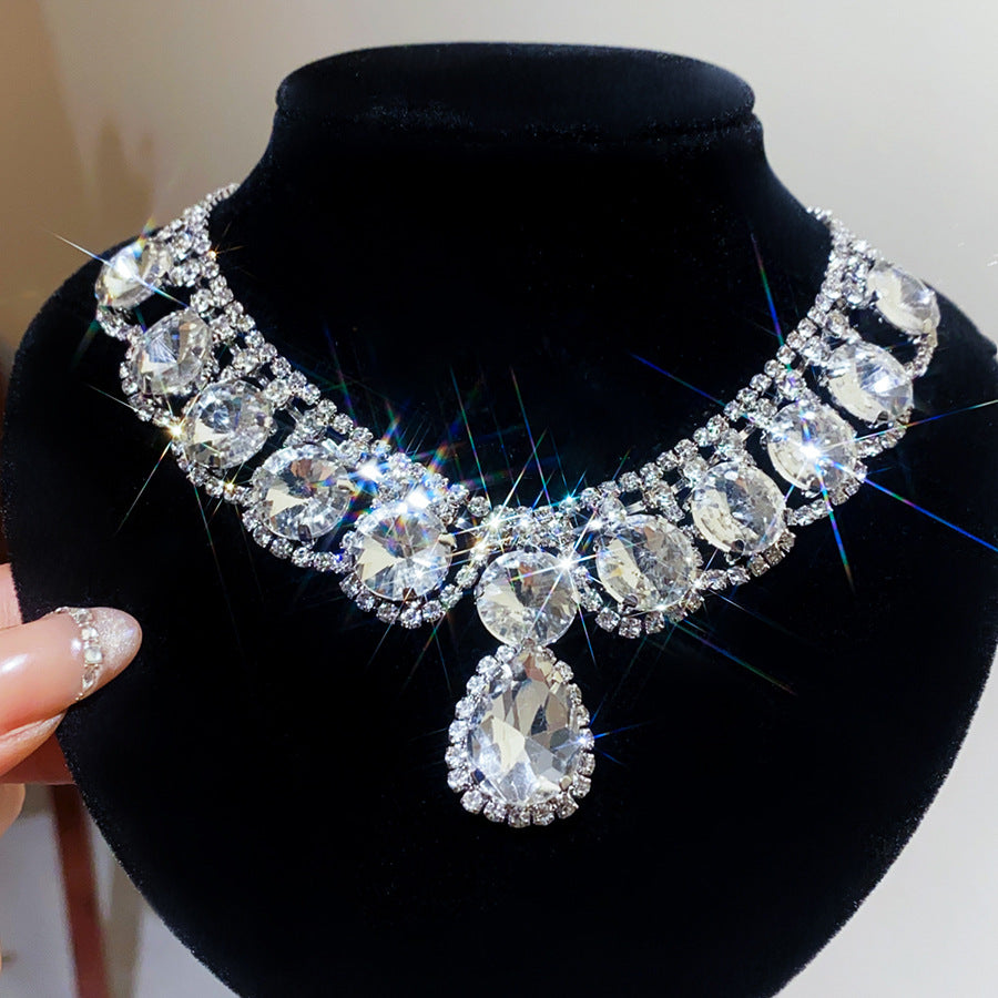 Shining Water Drop Bridal Wedding Dress Necklaces
