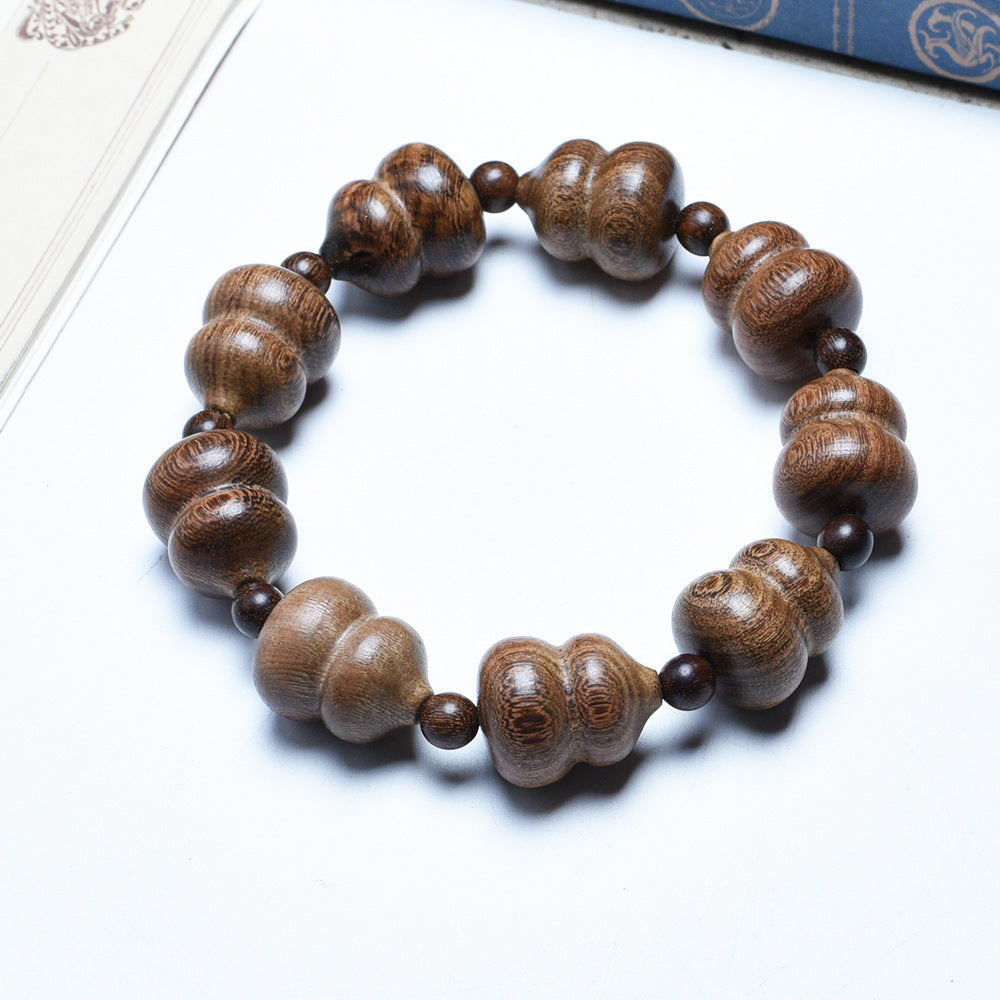 Women's & Men's Gourd Ebony Cultural Artifact Prayer Beads Chinese Style Hand Bracelet