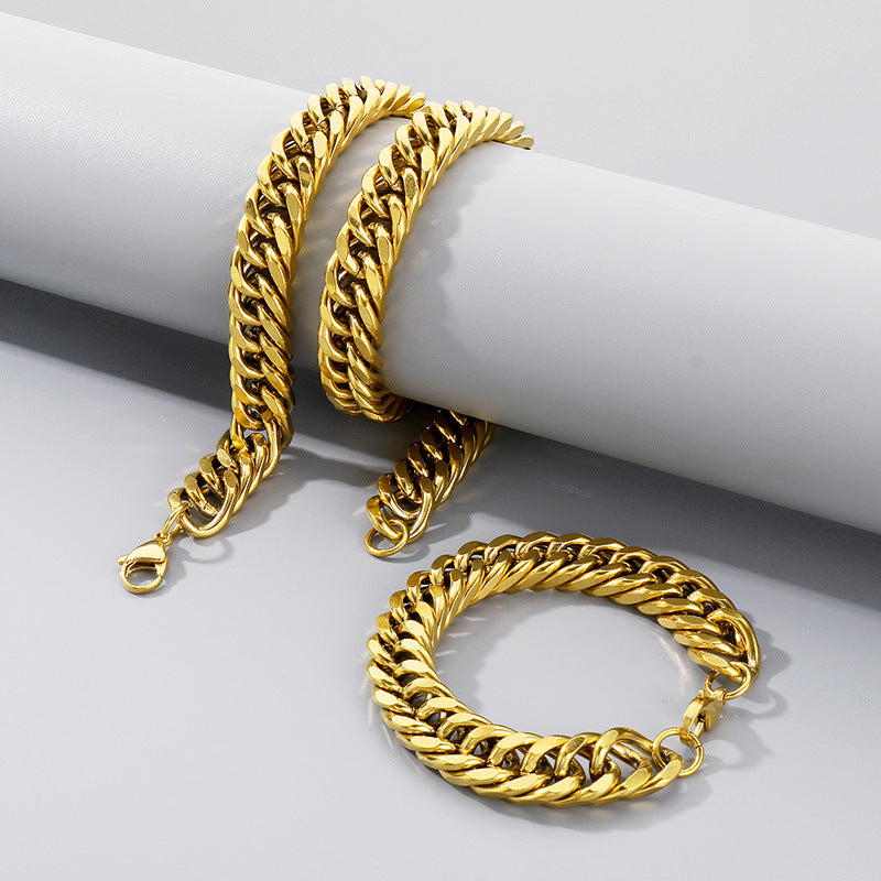 Trendy Cool Cuban Link Chain Titanium Necklaces