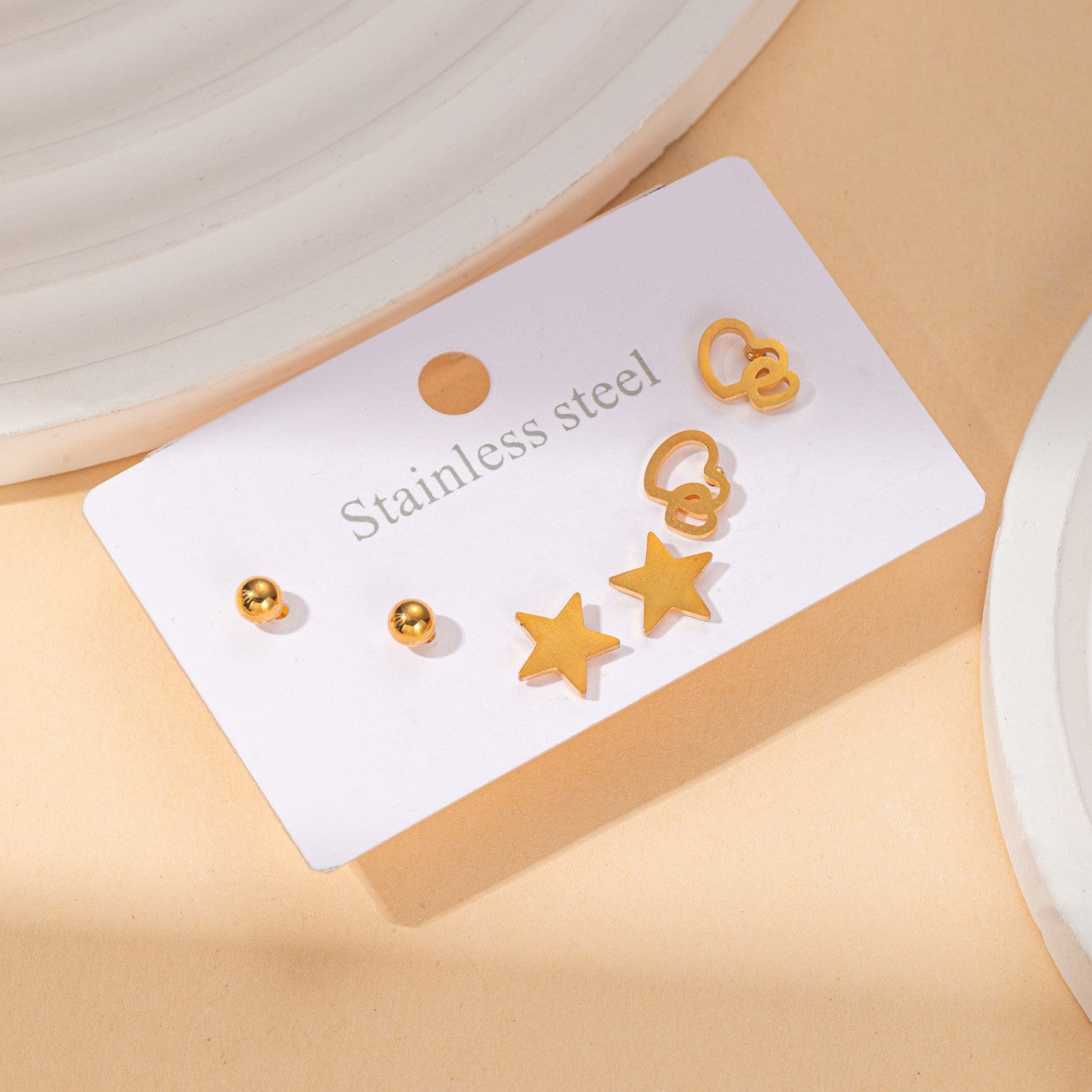 Titanium Steel Ear Exquisite Small Gold-plated Earrings