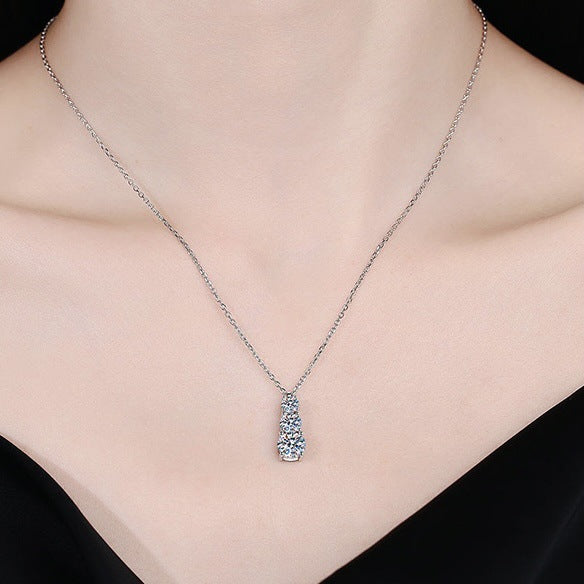 Women's Three-life Stone Zircon Inlaid Fashion Geometric Necklace