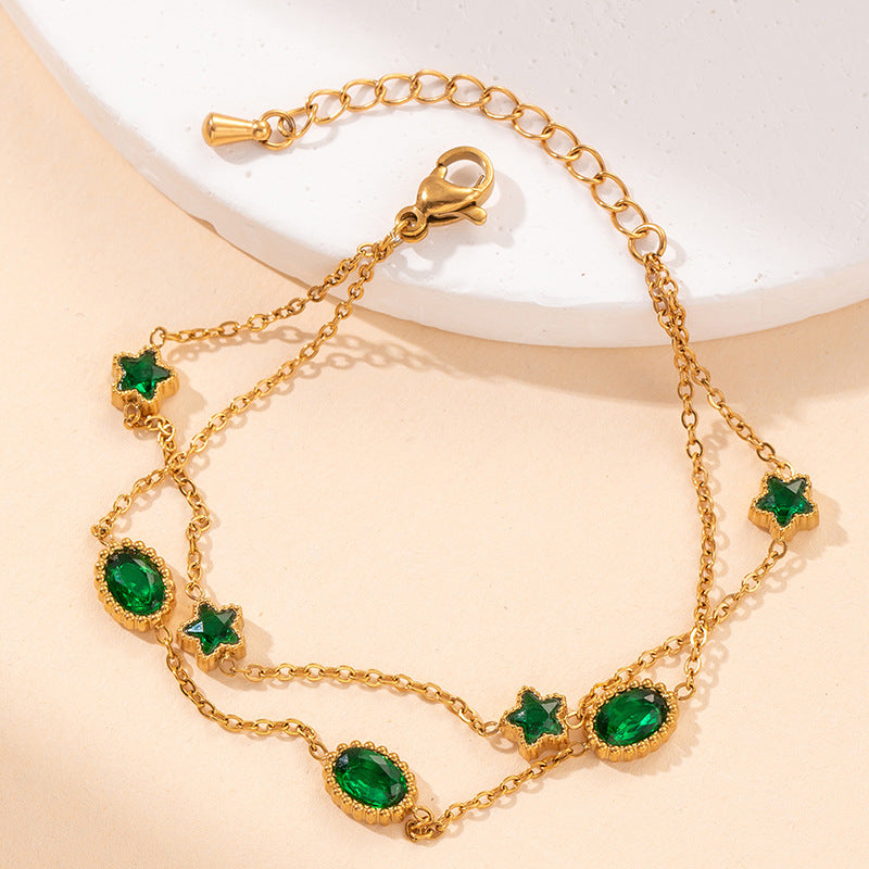 Women's Steel Fashion Retro Titanium High-grade Simple Graceful Bracelet