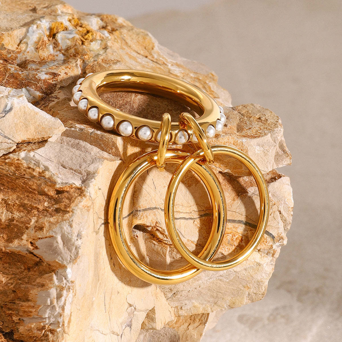 Gold Color Matching Zircon Versatile Creative Rings