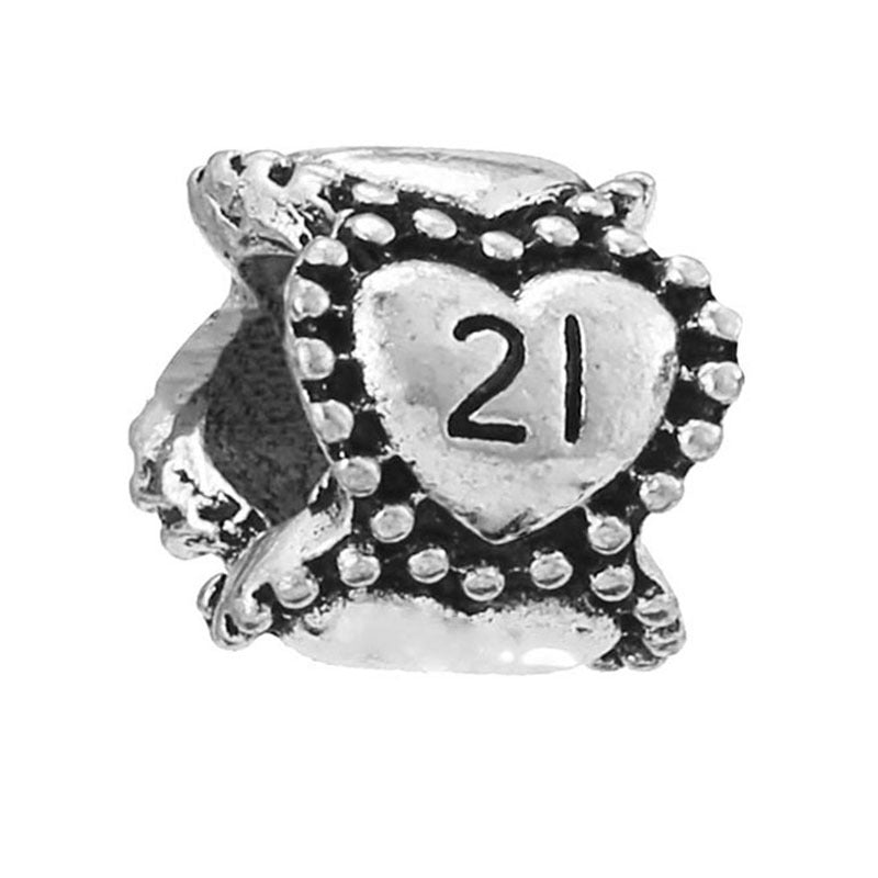 Alloy Large Hole Beads Hollowed Heart Shape Jewelry Accessories