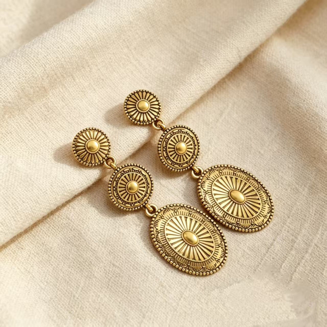 Bohemian Vintage Totem Distressed High Sense Earrings