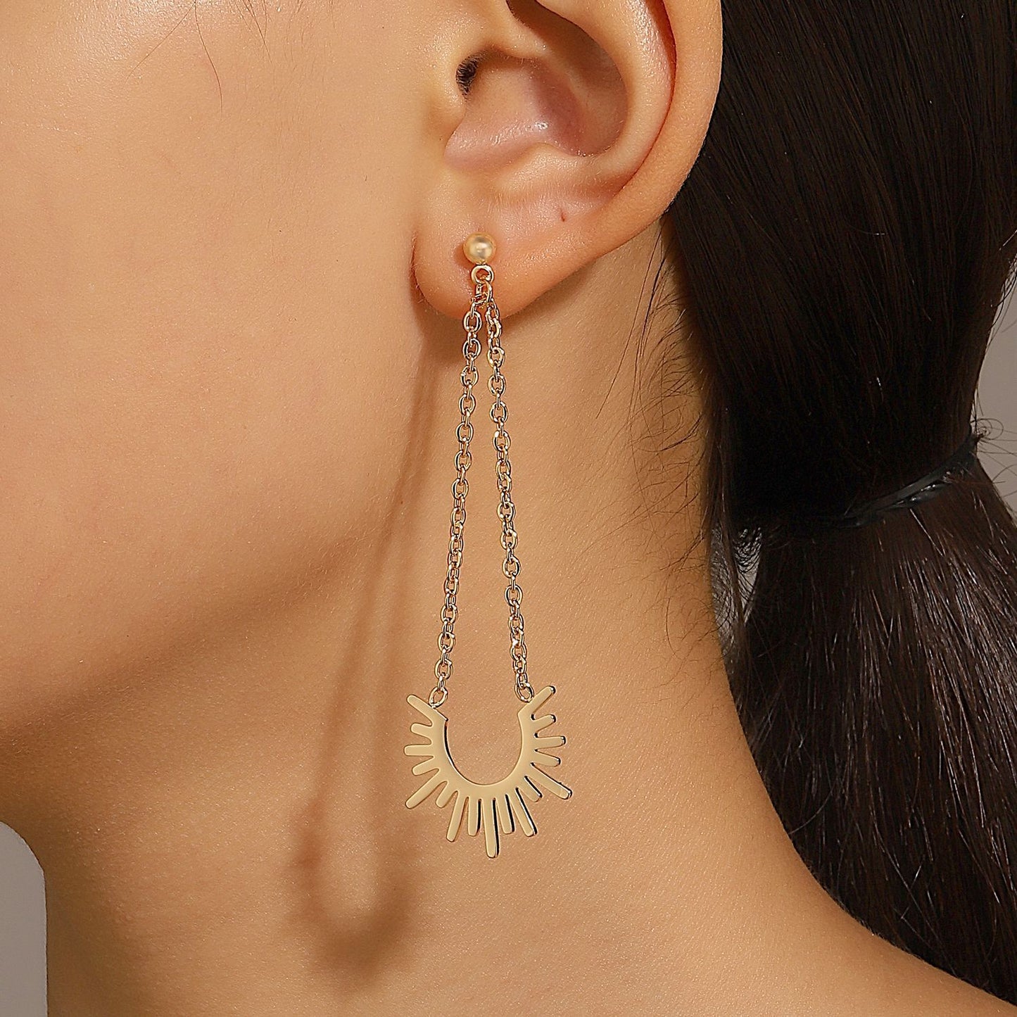 Fashion Exaggerated Sunflower Light Female Trend Party Earrings