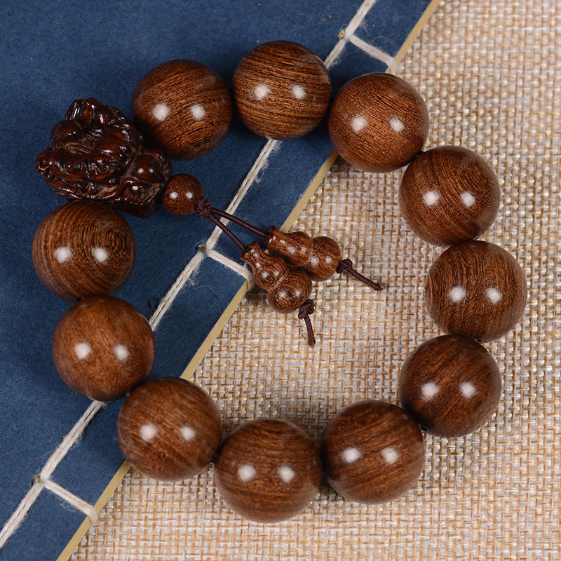 Golden Sandalwood Beads Ebony Wooden Bead Bracelet