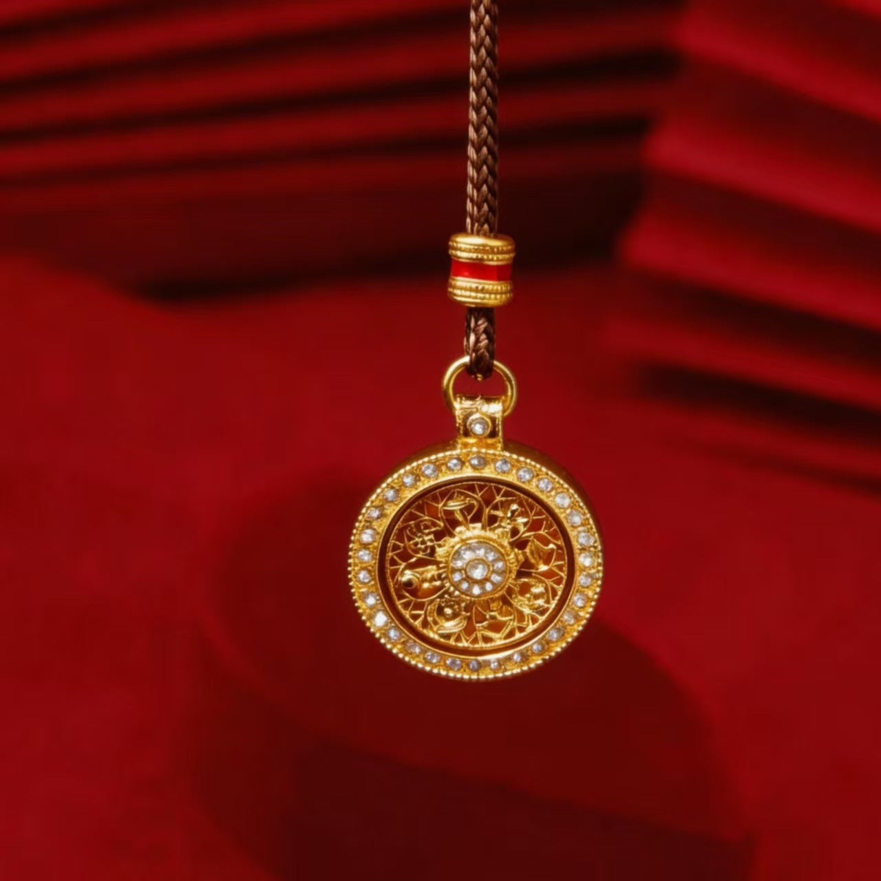 Women's & Men's Gourd Yellow God Of Wealth Buddha Mixed Alloy Retro National Necklace