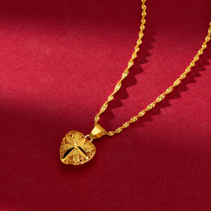 Gold Light Luxury Hollow Heart High-grade Exquisite Temperament Necklace