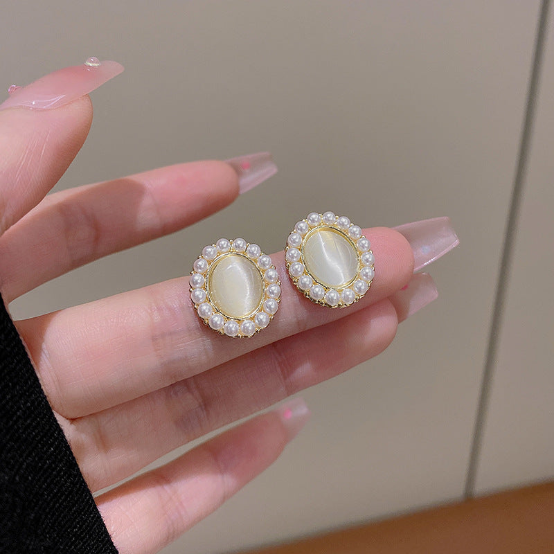 Women's Stone Ear Graceful Geometric Love High-grade Earrings