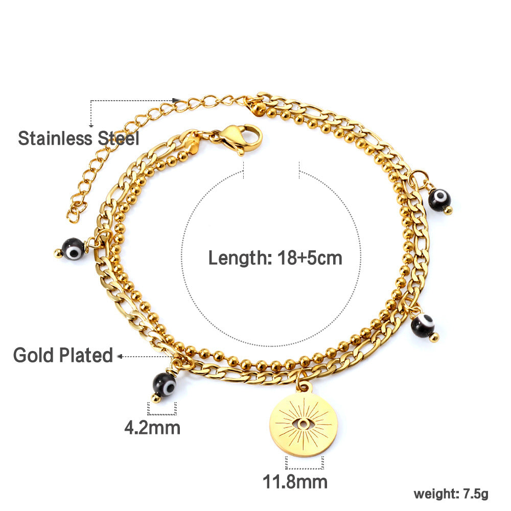 Women's Devil's Eye Niche Fashion Electroplated Metal Hand Bracelets