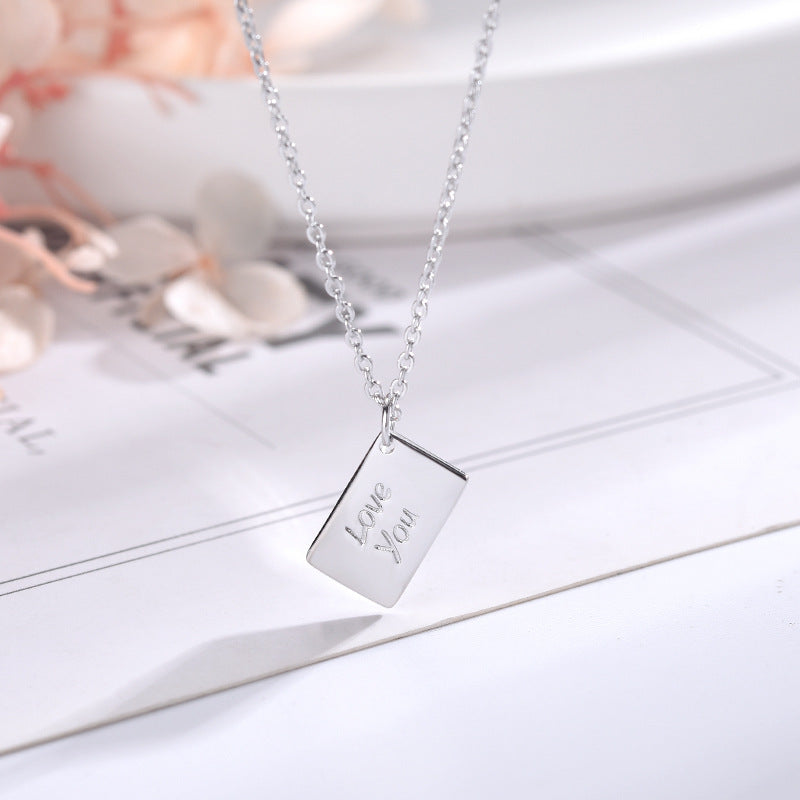 Envelope Love Letter Creative Design Couple Necklaces