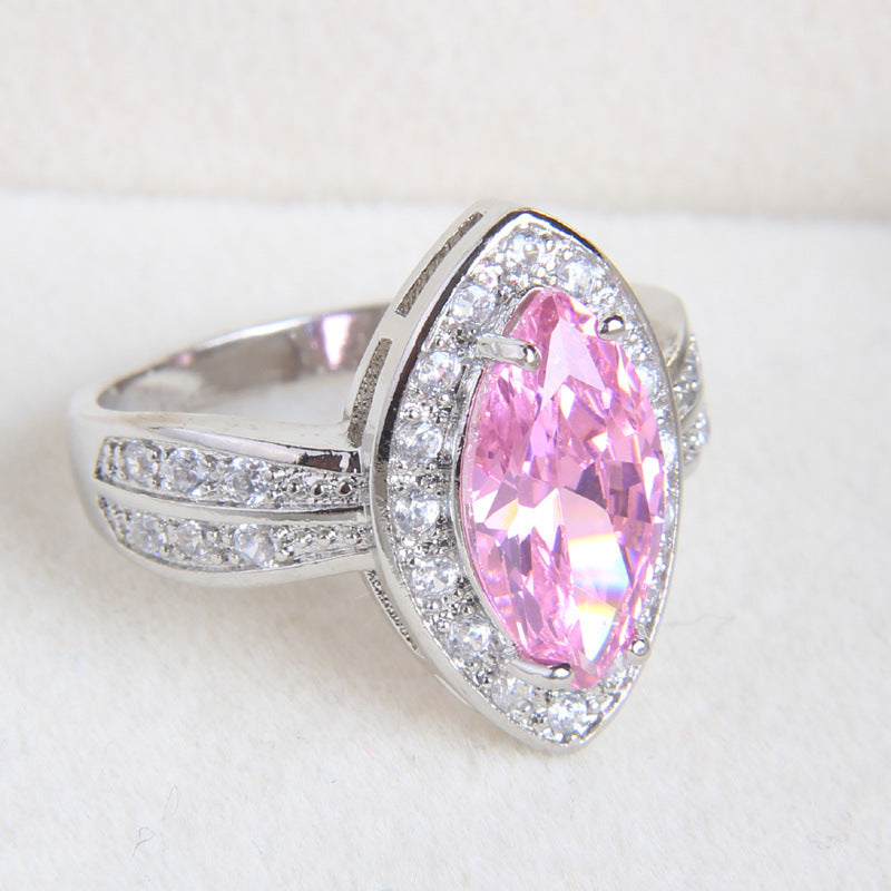 Fashion Gorgeous Pink Zircon Gold-plated Source Rings