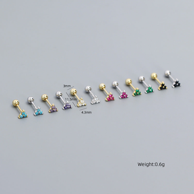 Clover Sier Colors Thread Ear Bone Earrings