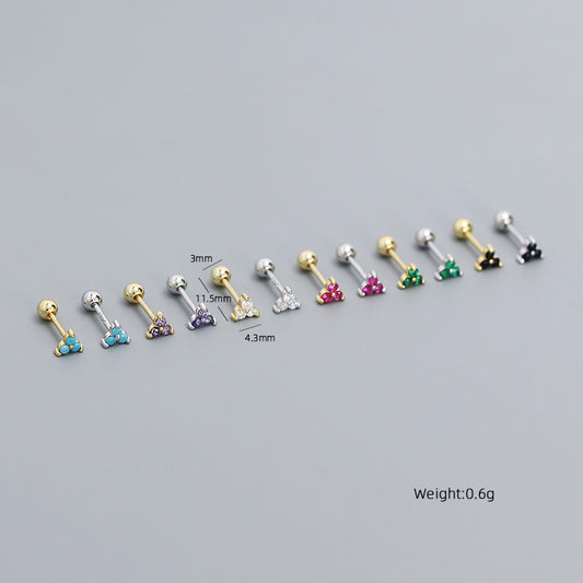 Clover Sier Colors Thread Ear Bone Earrings