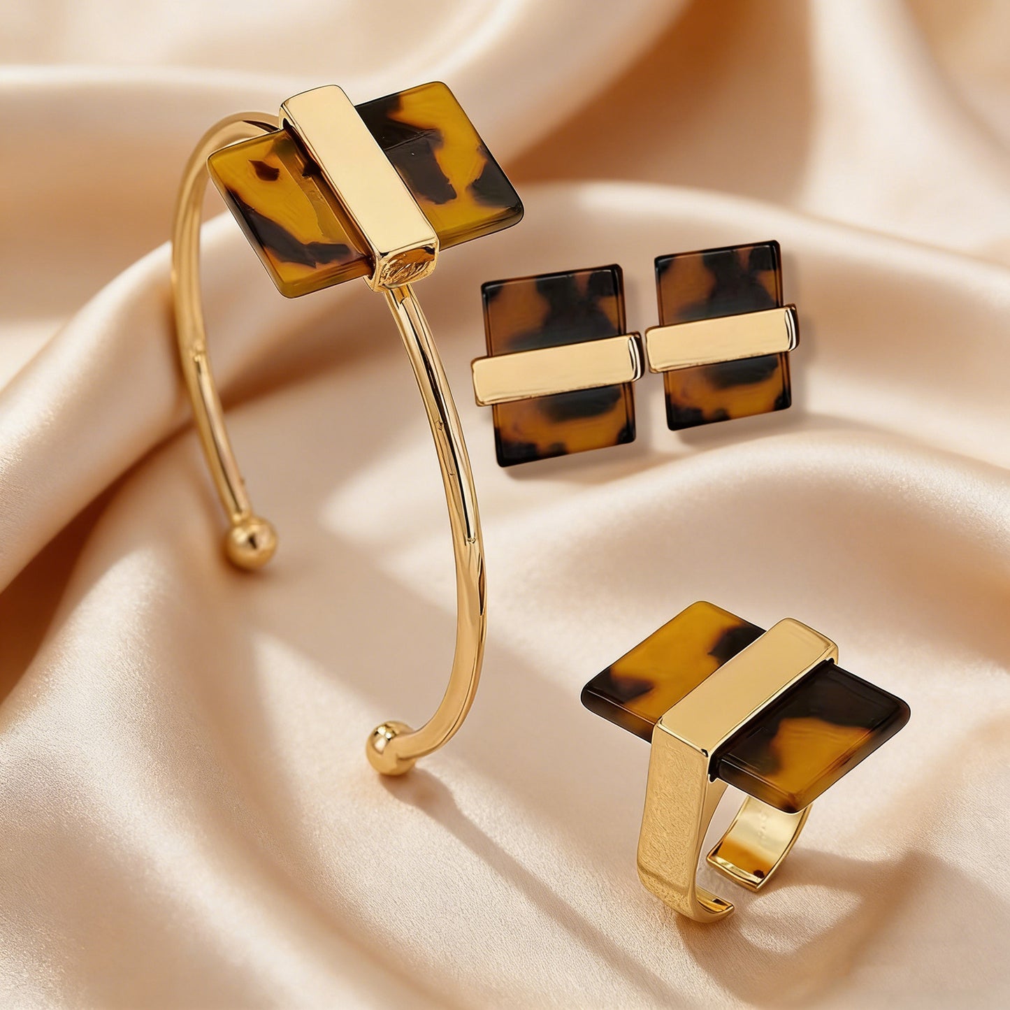 Light Luxury Advanced Leopard Print Sexy Jewelry Set
