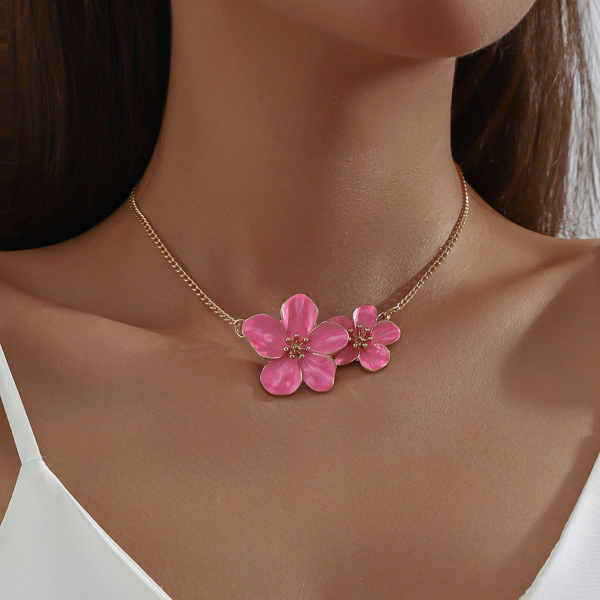 Exaggerated Personalized Common Calla Open Fashion High Sense Three-dimensional Flowers Necklaces