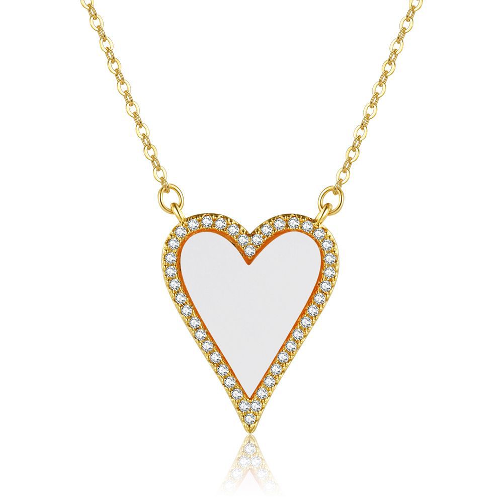 Women's Style Classic Peach Heart Hot Copper Plated Gold Necklaces