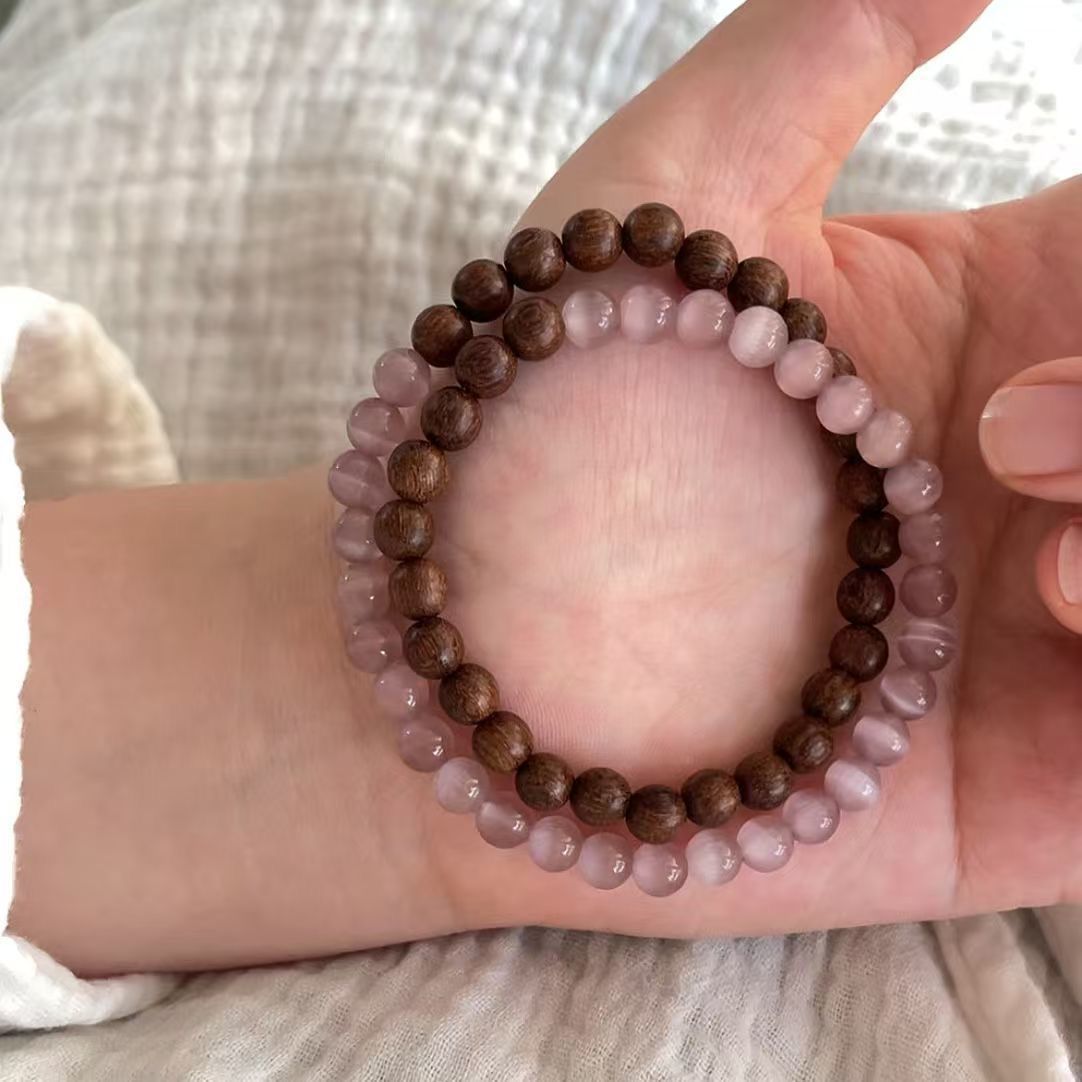 Chinese Style Pink Beaded Refined Simple Vintage Design For Bracelet