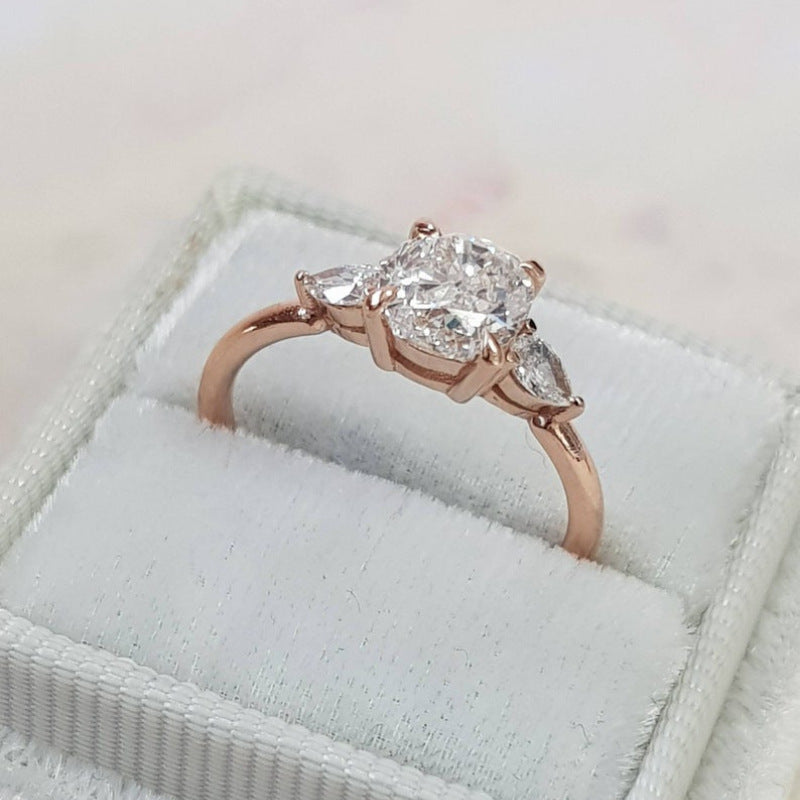 Women's Elegant Diamond Artificial Wedding Fashion Personality Rings
