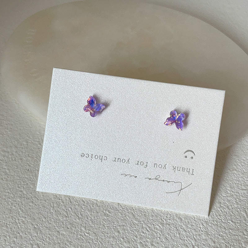 Women's Color Butterfly Simple Sweet Gentle Cute Earrings