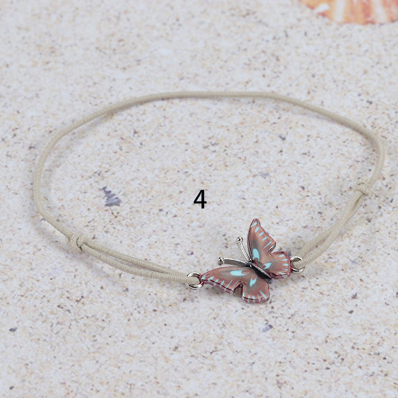 Colorful Butterfly Adjustable Filament Carrying Strap Bracelet