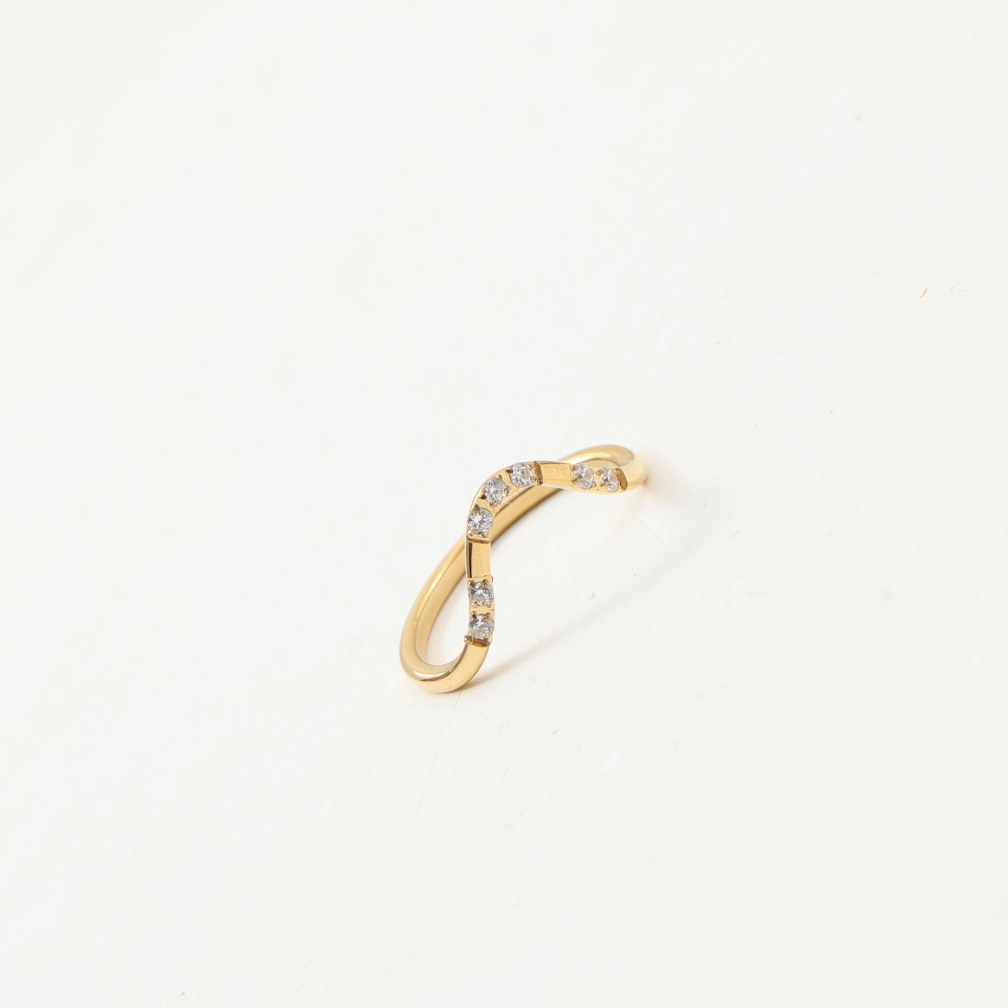 Inlaid Fine Diamond Titanium Steel Gold Rings