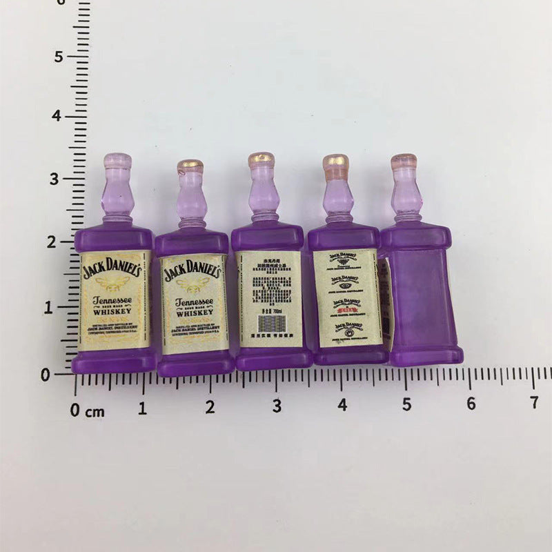 English Wine Synthetic Resin Three-dimensional Small Bottle Cream Jewelry Accessories