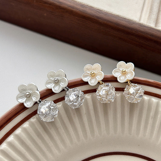 Women's Flower Light Luxury Zircon High-grade Versatile Earrings