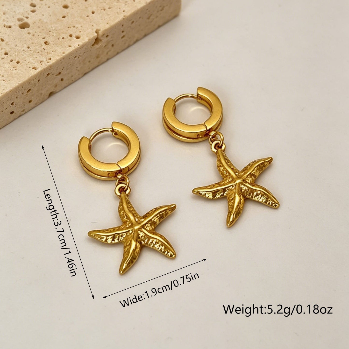 Women's Retro High-grade Stainless Steel Ocean Style Light Luxury Earrings