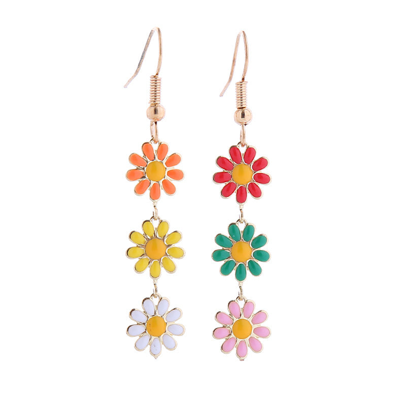 Fashion Little Daisy Clavicle Female Sweet Boho Earrings