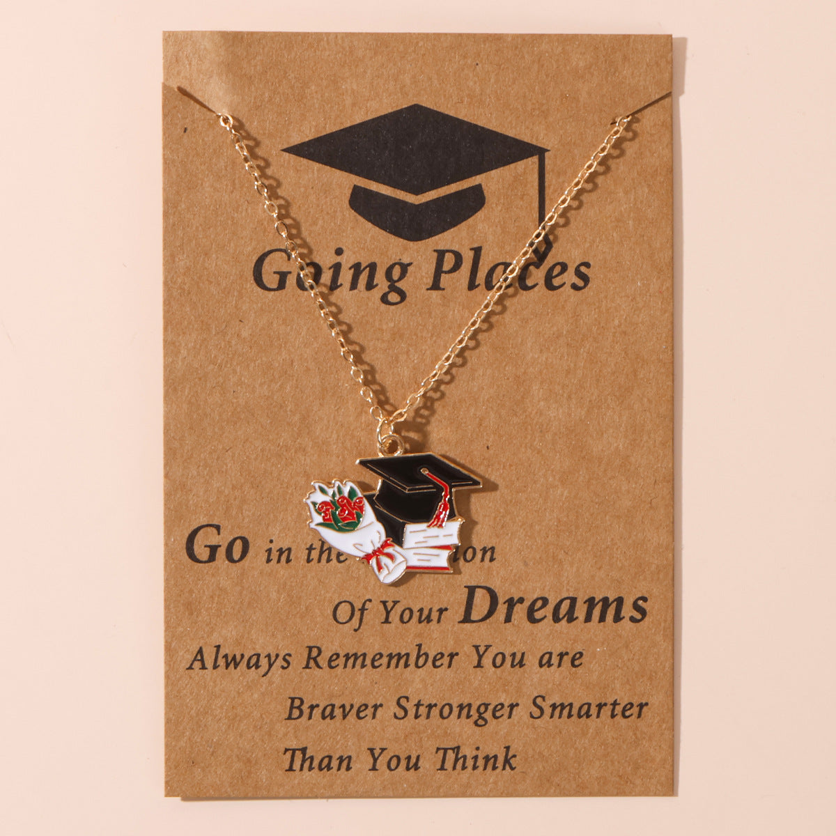 Graduation Stainless Steel Doctorial Hat Memorial Necklaces