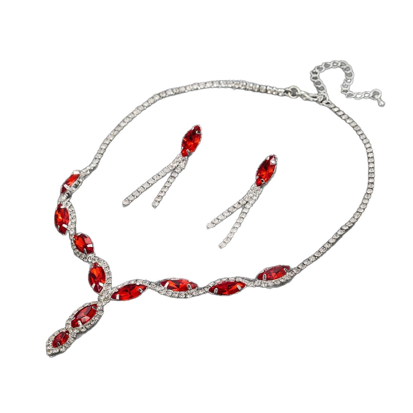 Water Drop Crystal Diamond Suite Wedding Bridal Jewelry Set