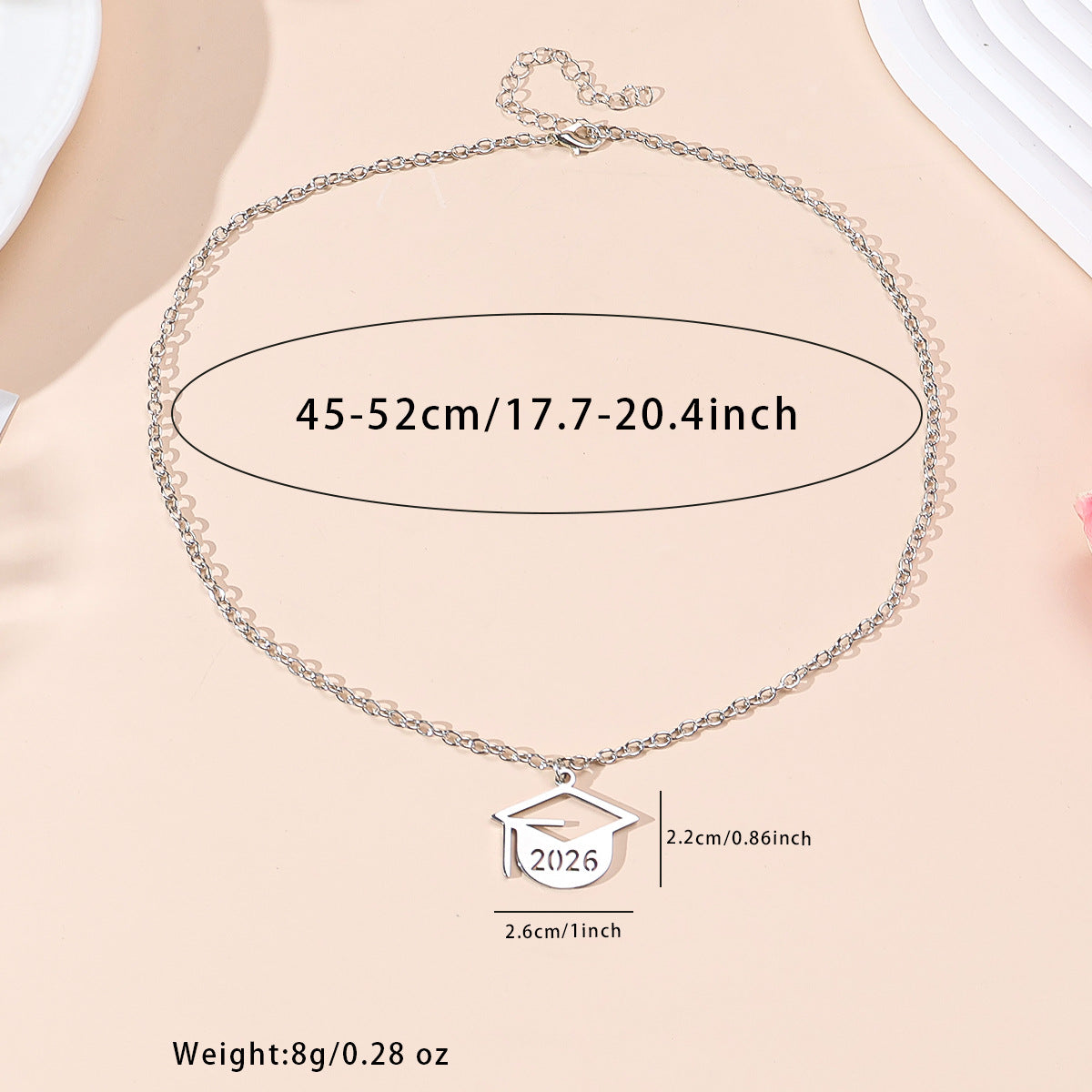 Graduation Stainless Steel Doctorial Hat Memorial Necklaces