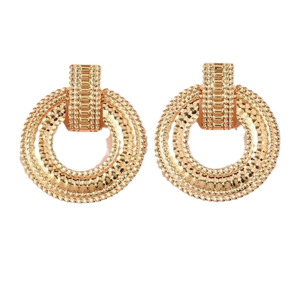 Women's Round Retro Fashion Creative Design Circle Earrings