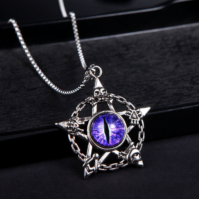 Style Old Five-pointed Star Turkish Blue Necklaces