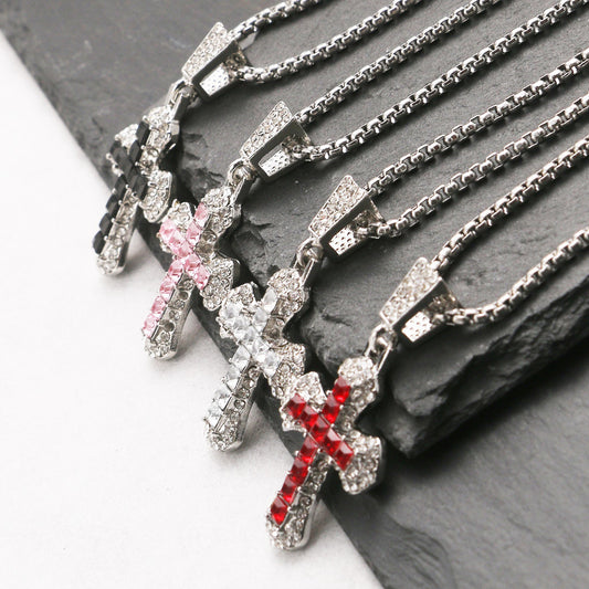 Full Diamond Cross Zircon Hip Hop Necklaces