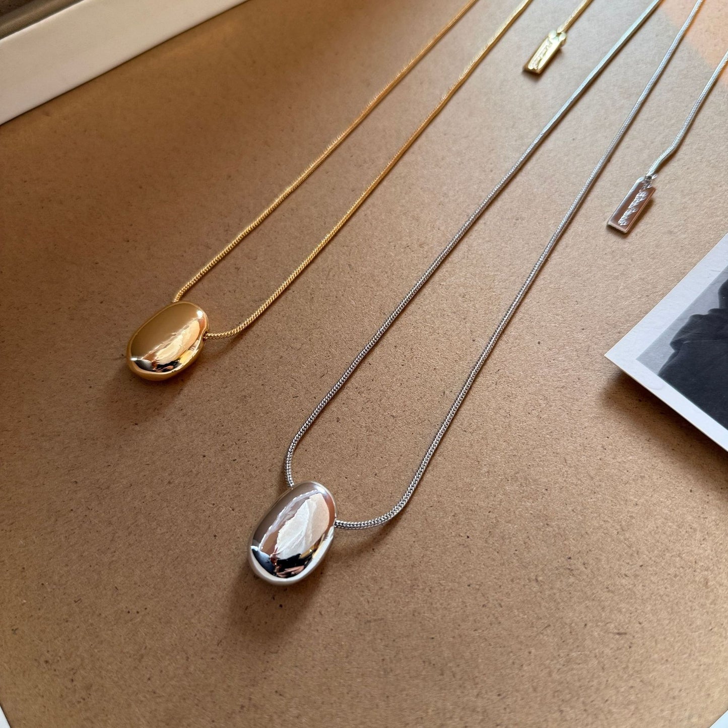 Women's Metal Cold Style Gold Sier Bean Fashionmonger Necklace