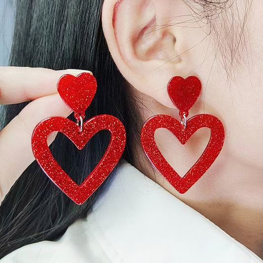 Women's Heart Valentine's Day Simple Acrylic Niche Earrings